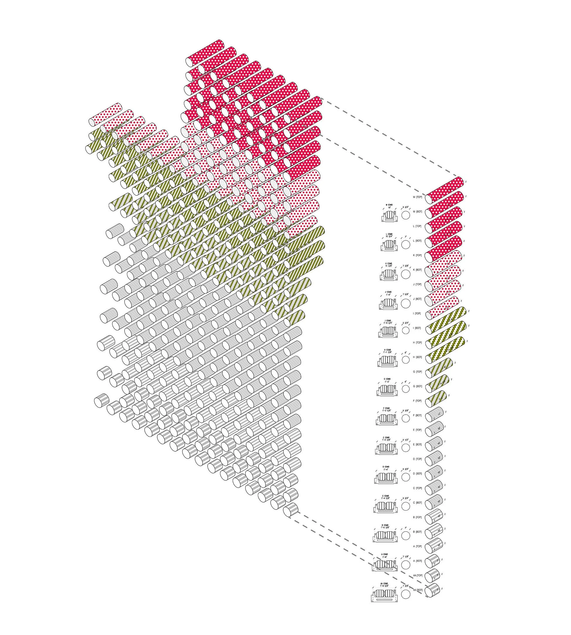 Diagram of a computer or electrical component with colored sections and labels, showing technical details and specifications.