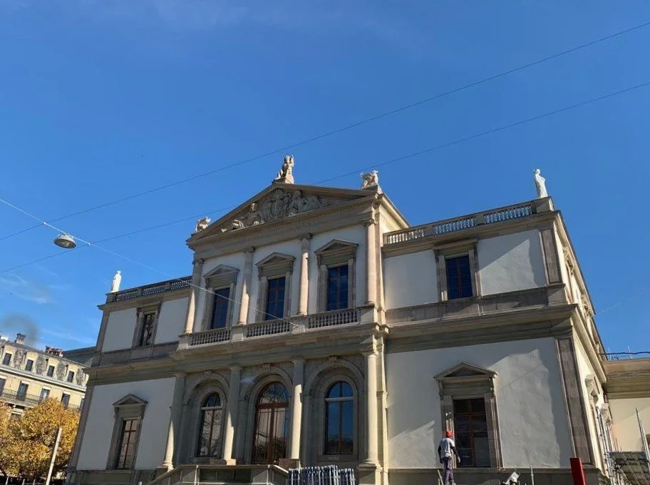 Peinture minérale à la chaux appliquée par DSD SA sur la façade du Conservatoire de musique de Genève