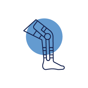 A person wearing a knee brace