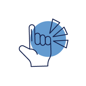 An illustration of a hand with trigger finger