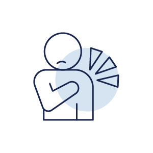 An illustration of a person with pain in their shoulder