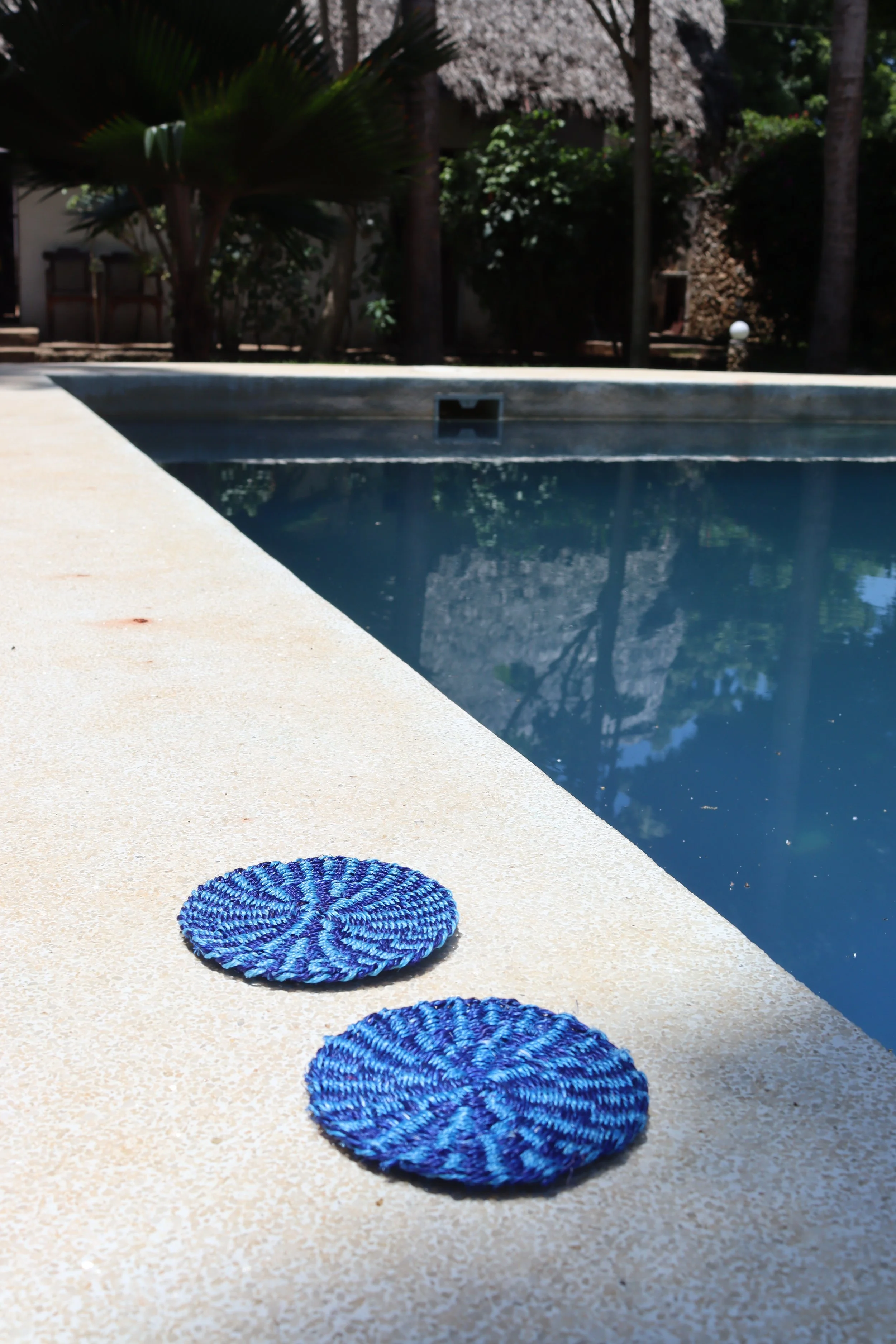 Checked Sisal Coasters- 5 inches diameter