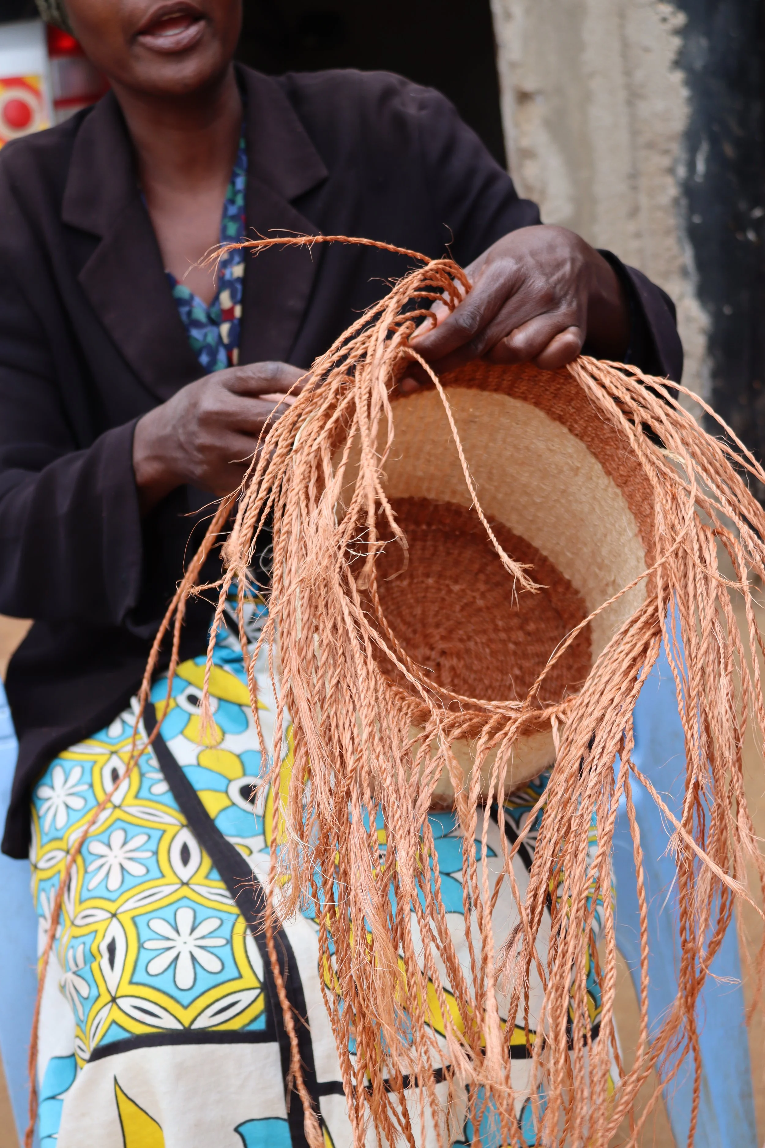 Our coasters are made by weavers, predominantly women, in Kitui, Kenya.