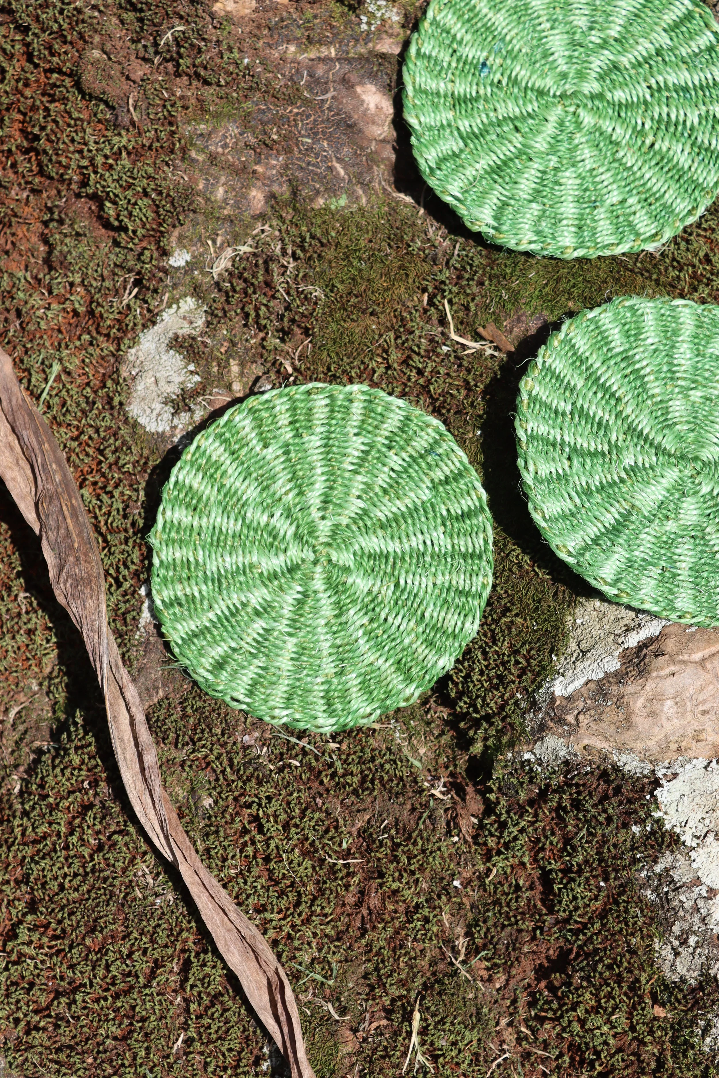 Checked Sisal Coasters- 5 inches diameter