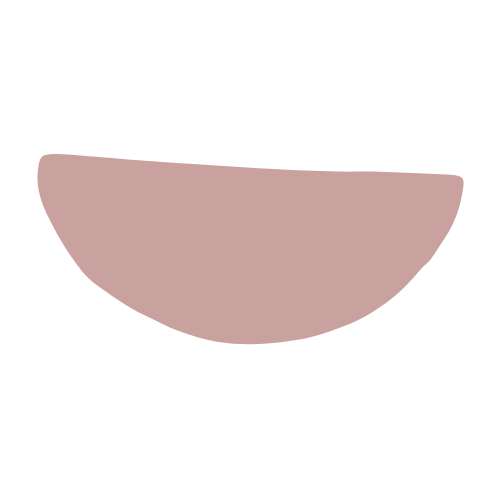 A simple illustration of a bowl or semi-circular object with a pinkish color.