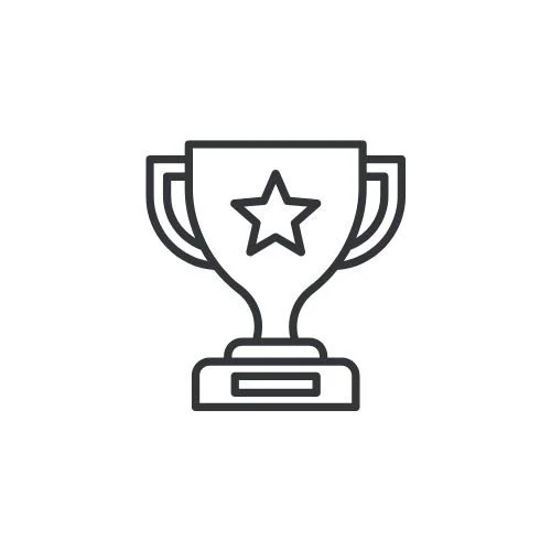 Icon of a trophy with a star, highlighting achievement and results — representing Shelise Murray’s $43M in closed home sales and dedication to real estate excellence.