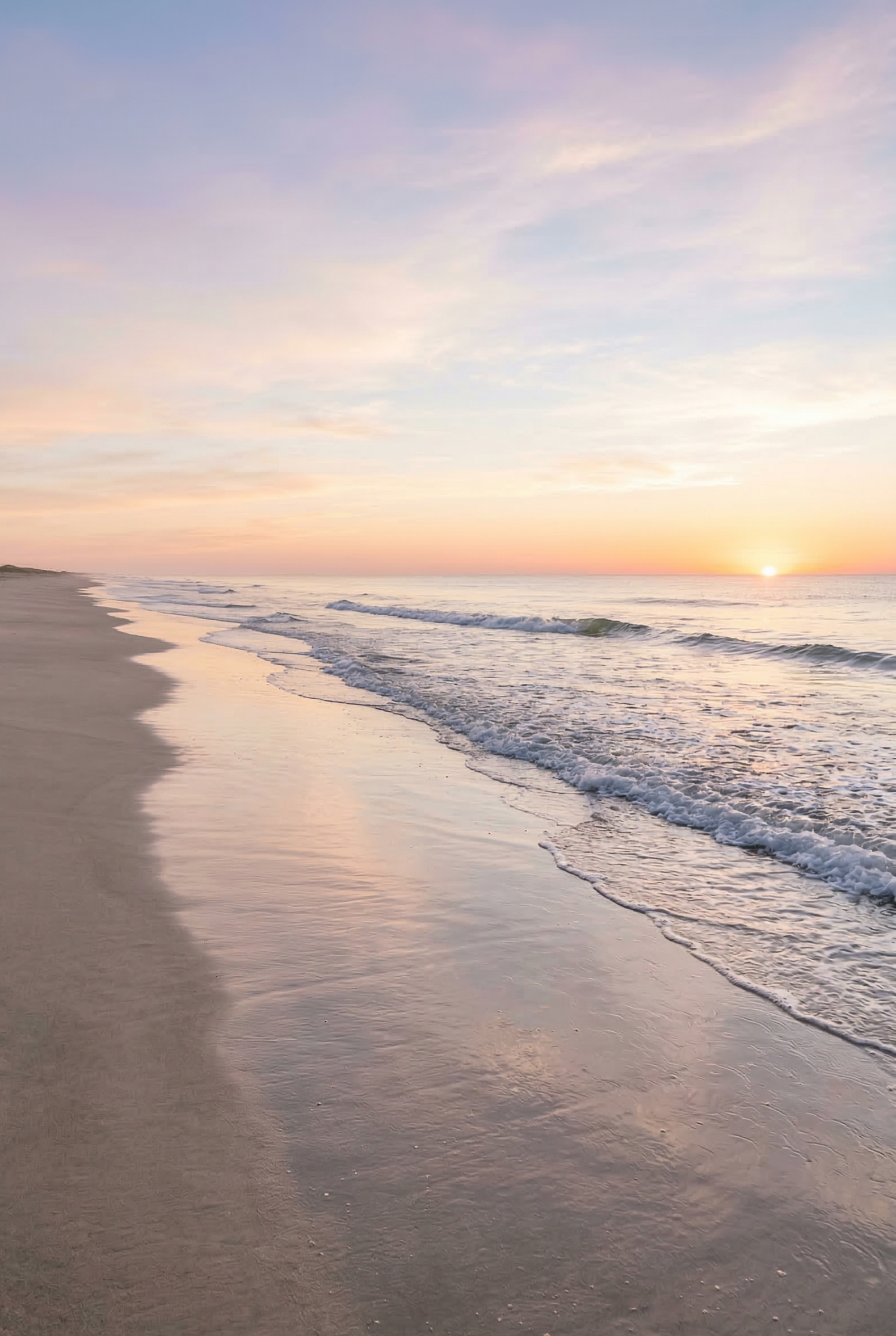 A calm beach sunrise. Abide Psychiatry accepts provider referrals for CBT-I and medication management across North Carolina.