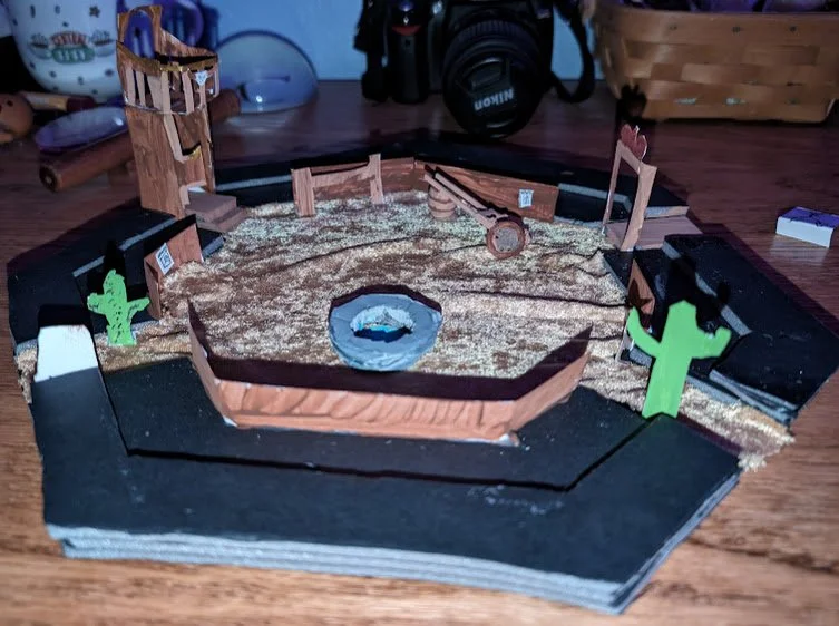 Model for Antigone
Being given the challenge of placing Antigone in a new setting, the Wild West was chosen. Taking place in the round, the stationary set dressing either finds itself in the vomitorium or sparse throughout the acting area.   