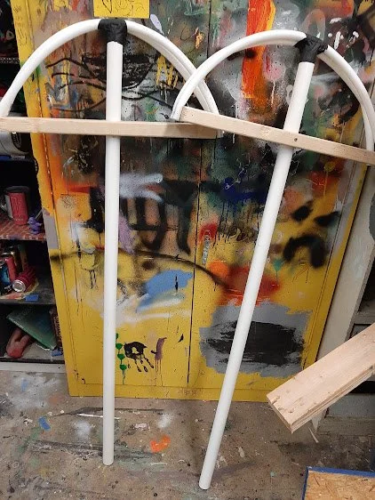 Structural Support for Dragon (Puffs 2021)
Created to give the Dragon fluid movements, these were made out of PVC Piping for the Dragon Operators to use during the show. 