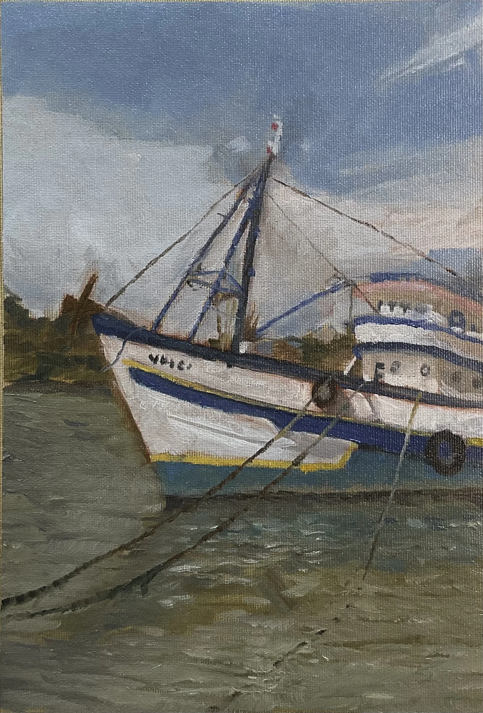 BARCO/21 CM X 30 CM/ÓLEO SOBRE TELA/2025.