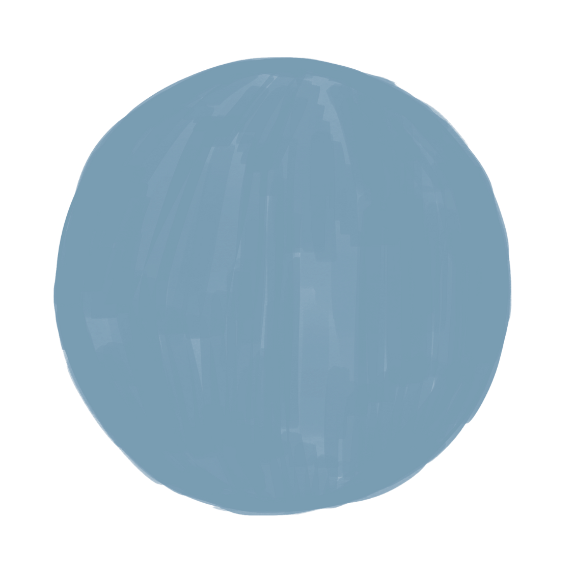 A large, light blue ball or sphere dominates the center of the image with a colorful, horizontal bar chart displayed behind it.