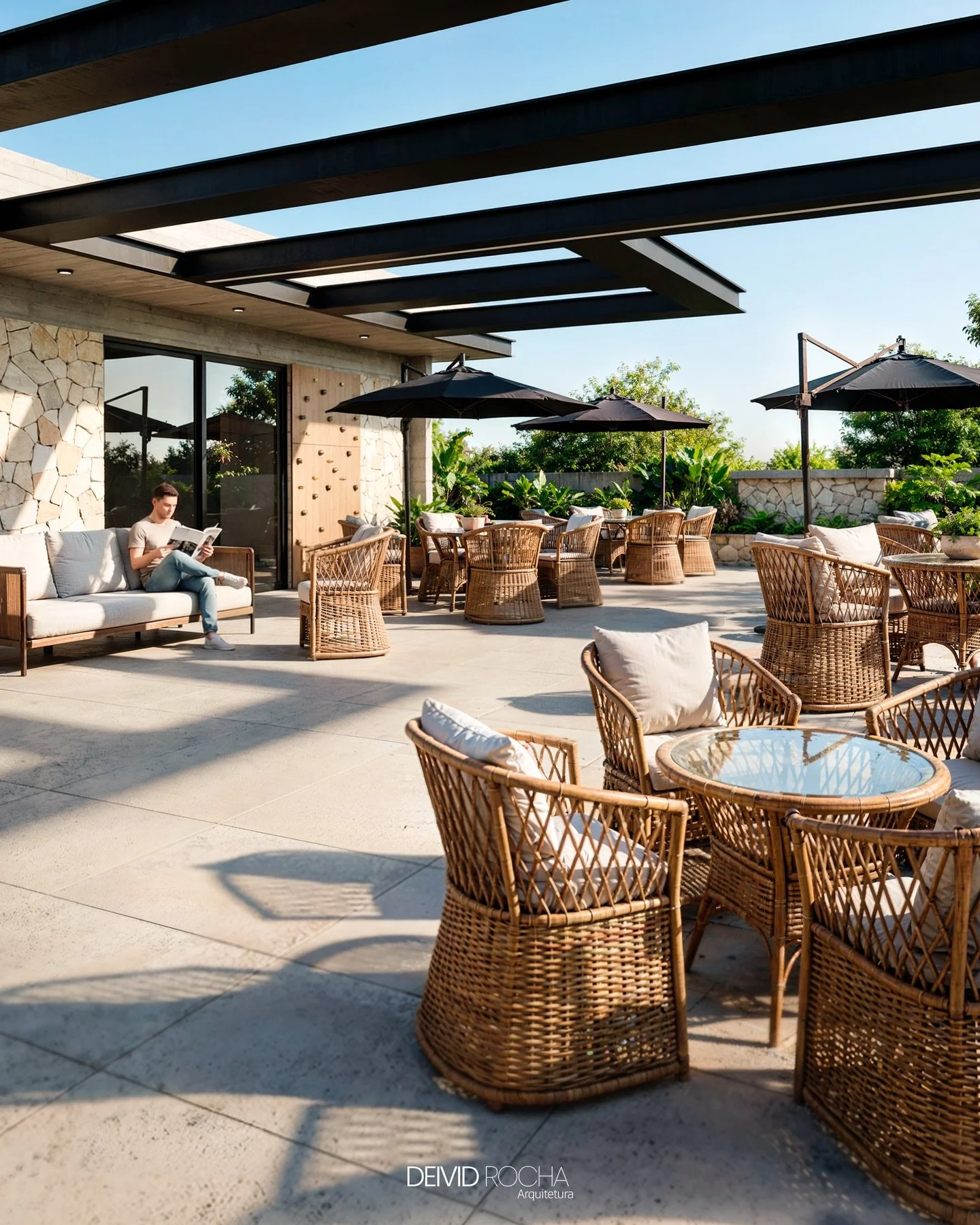 ✨ Casa Aurora
&Aacute;rea 1.458,87m&sup2;
.
Um lounge que nasce do lugar 🌿
Texturas naturais, luz abundante e uma arquitetura que dialoga com o entorno criam um espa&ccedil;o de pausa, encontro e contempla&ccedil;&atilde;o. Cada detalhe foi pensado 