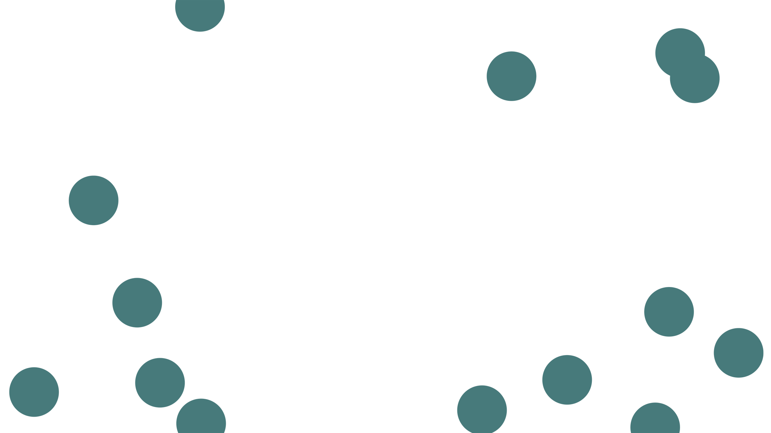 Diagram of a circular arrangement of teal dots around the black word 'coronavirus' in the center.