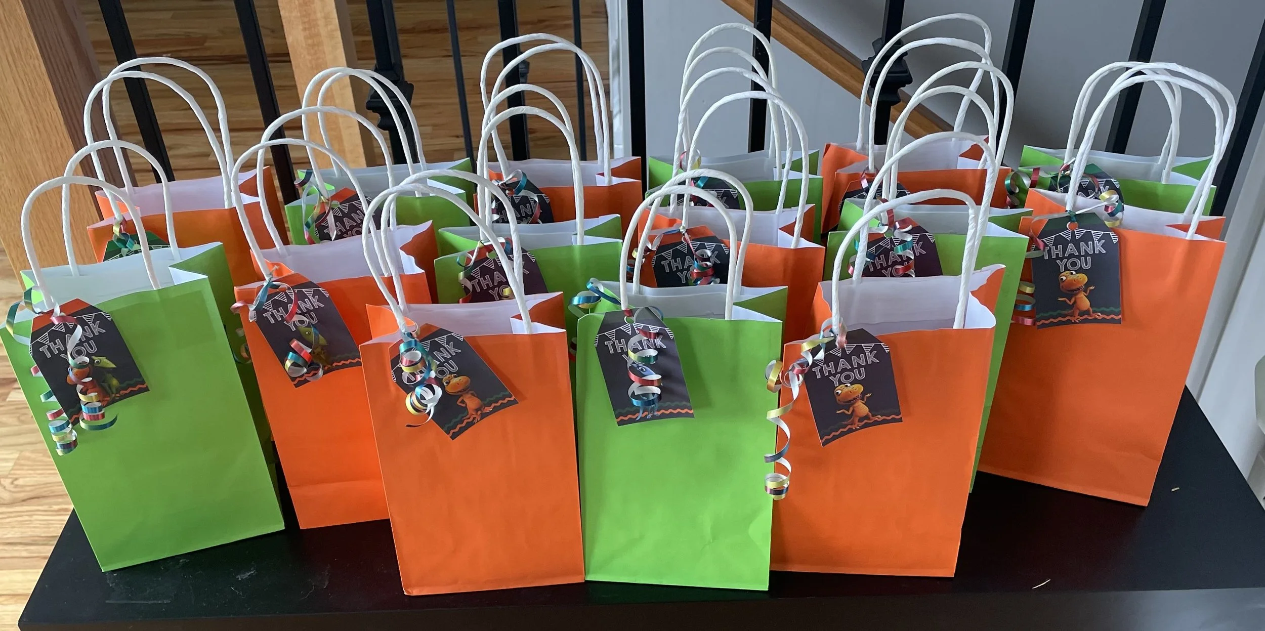 Custom Birthday Party Favors - Denver Colorado Birthday and Event Planninig. Dinsoaur Train gift bags ideas