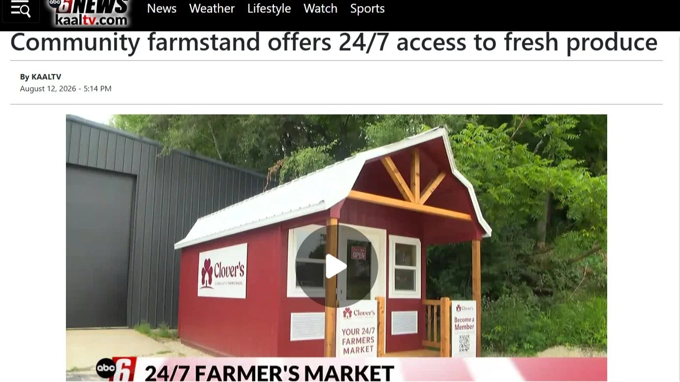 Thank you to @abc6news for hosting Clover's on their show! https://www.kaaltv.com/news/lifestyle/community-farmstand-offers-24-7-access-to-fresh-produce/