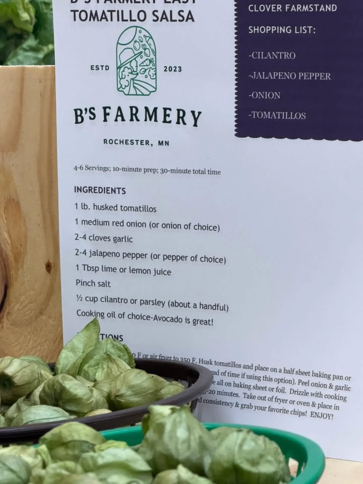 🌱 Meet B&rsquo;s Farmery!
B&rsquo;s Farmery is a woman-owned Rochester farm growing organically grown seasonal vegetables and boutique fruits.
This week, she made shopping local even easier. Alongside fresh tomatillos, jalape&ntilde;os, and more, B&