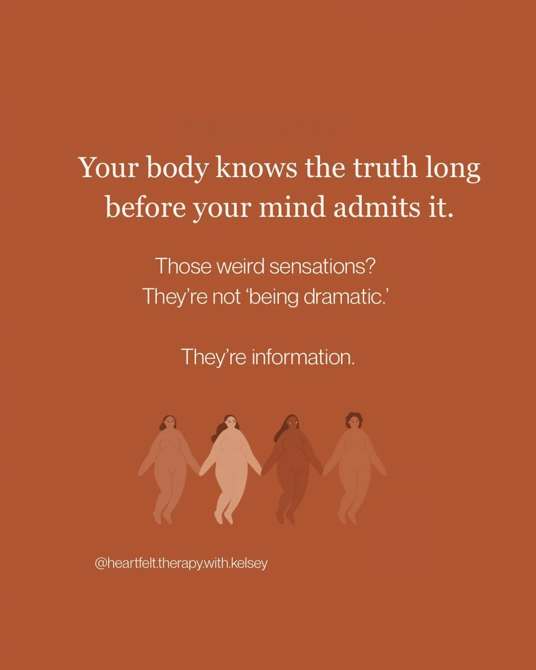 Have you ever had your stomach drop, your chest tighten, or your jaw clench&hellip; and your brain is like,
&ldquo;Nothing&rsquo;s wrong 🙂🙂🙂&rdquo;
Meanwhile your body is screaming,
&ldquo;Girl. Something is VERY wrong.&rdquo;

That&rsquo;s not ov