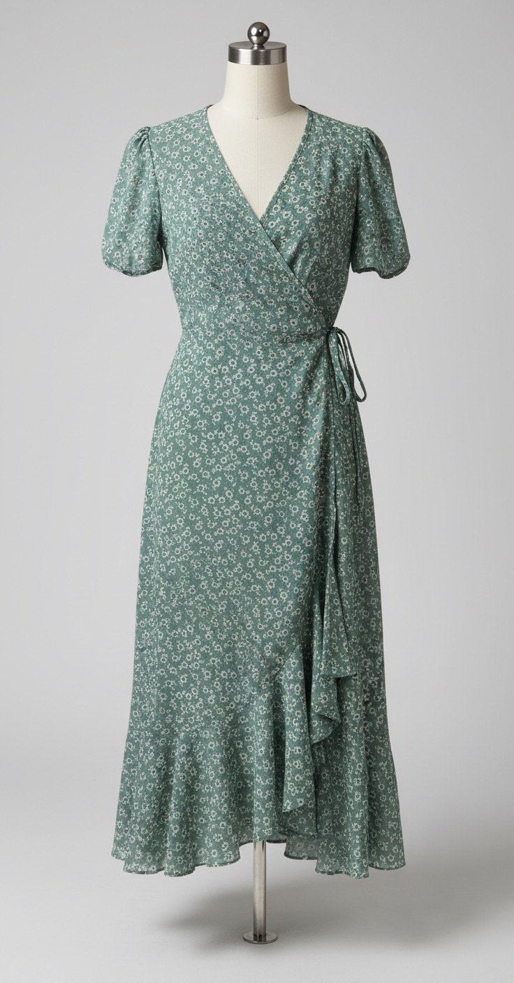 Pretty Garden Wrap Dress - Floral - Sz M