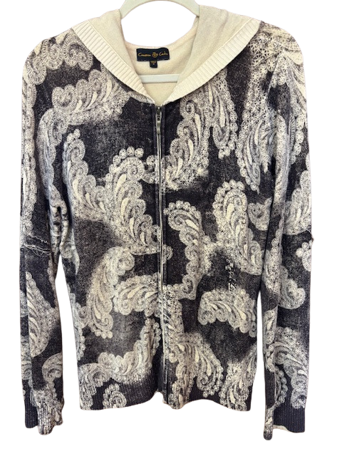 Cinnamon Cinder Zippered Sweater w/Hood - Sz M