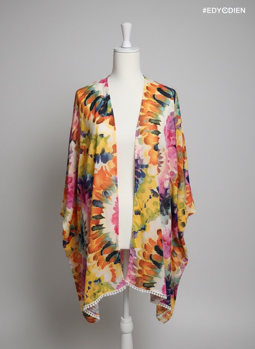 Kimono Style Cover-up/Fashion Accent - Sz XL