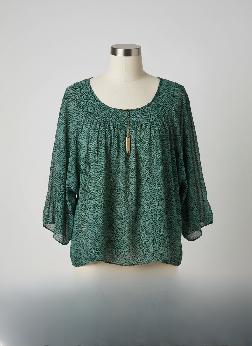 Michael Kors Leopard Print Peasant Top - Sz 2X