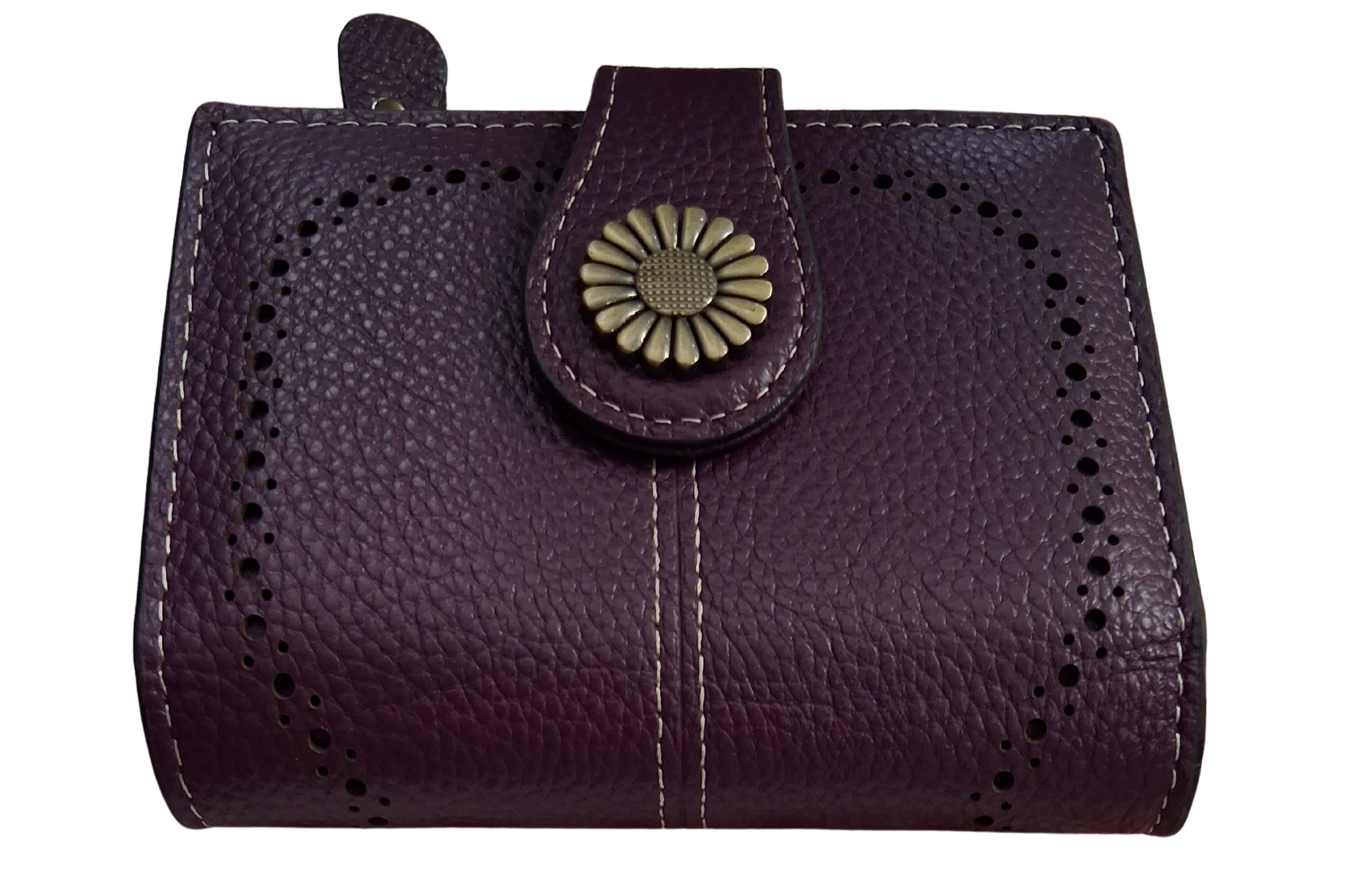 Sendefn Purple Pebble Leather Bifold Wallet