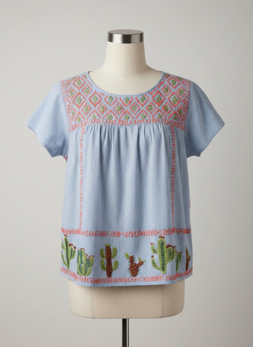 Sister Mary Embroidered Blouse - Sz M