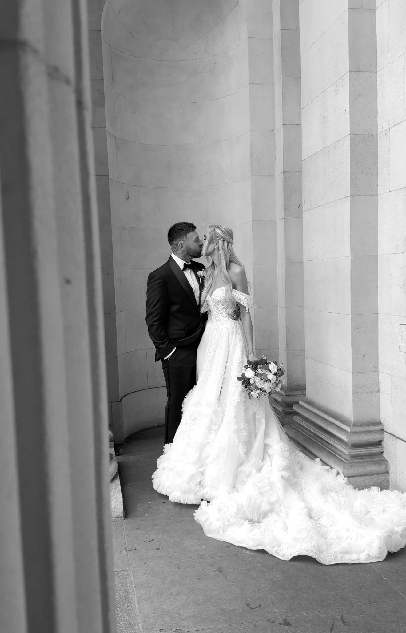 Wedding content creator filming candid behind-the-scenes moments at Cambridge town hall wedding