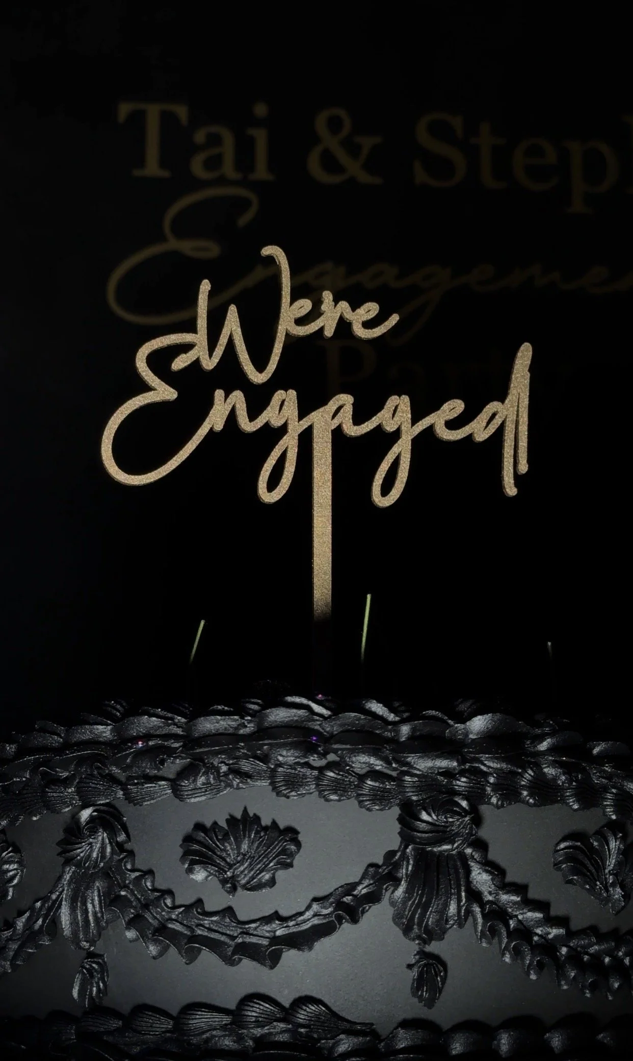 Engagement cake at an engagement party