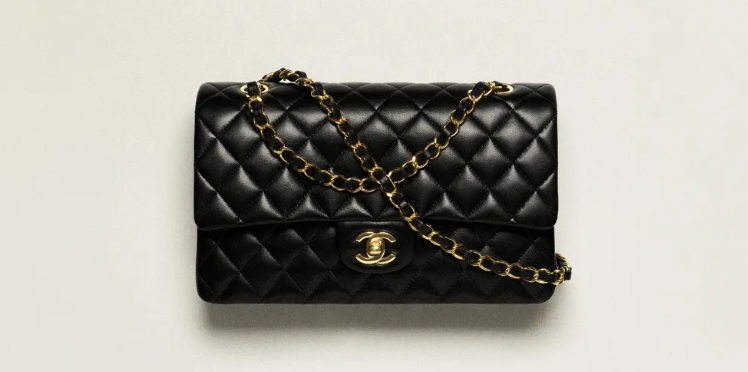 Chanel Classic 11.12 Handbag  Lambskin & Gold-Tone Metal Black