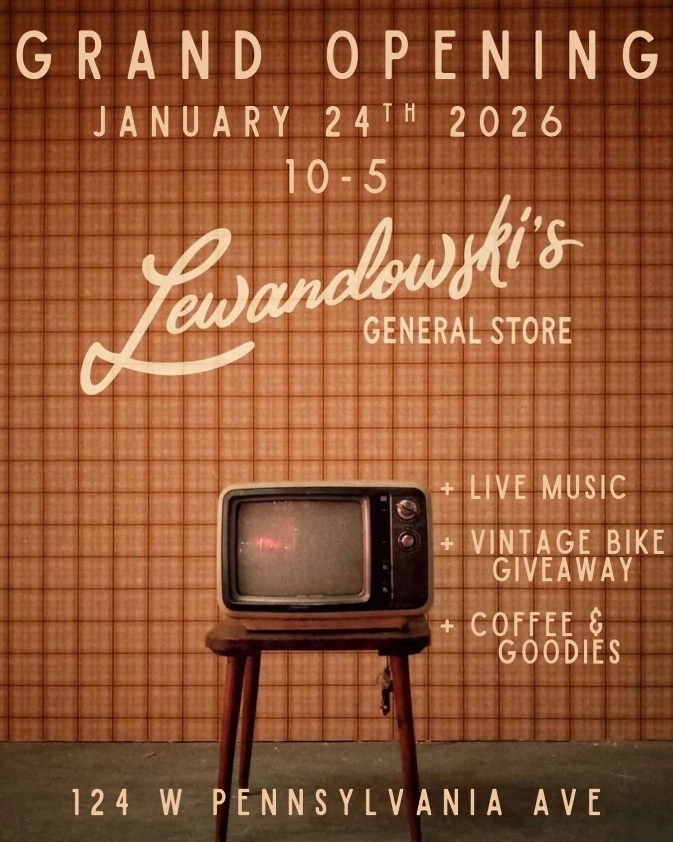 IT&rsquo;S GRAND OPENING TIME! 

Come January 24th from 10-5. There will be live music, a vintage bike giveaway, coffee, and goodies!! 

Can&rsquo;t wait to make this official 💈

 🎶 Live music: @itsclairelarose 
🚲 Bikes: @k5_ranch_designs
