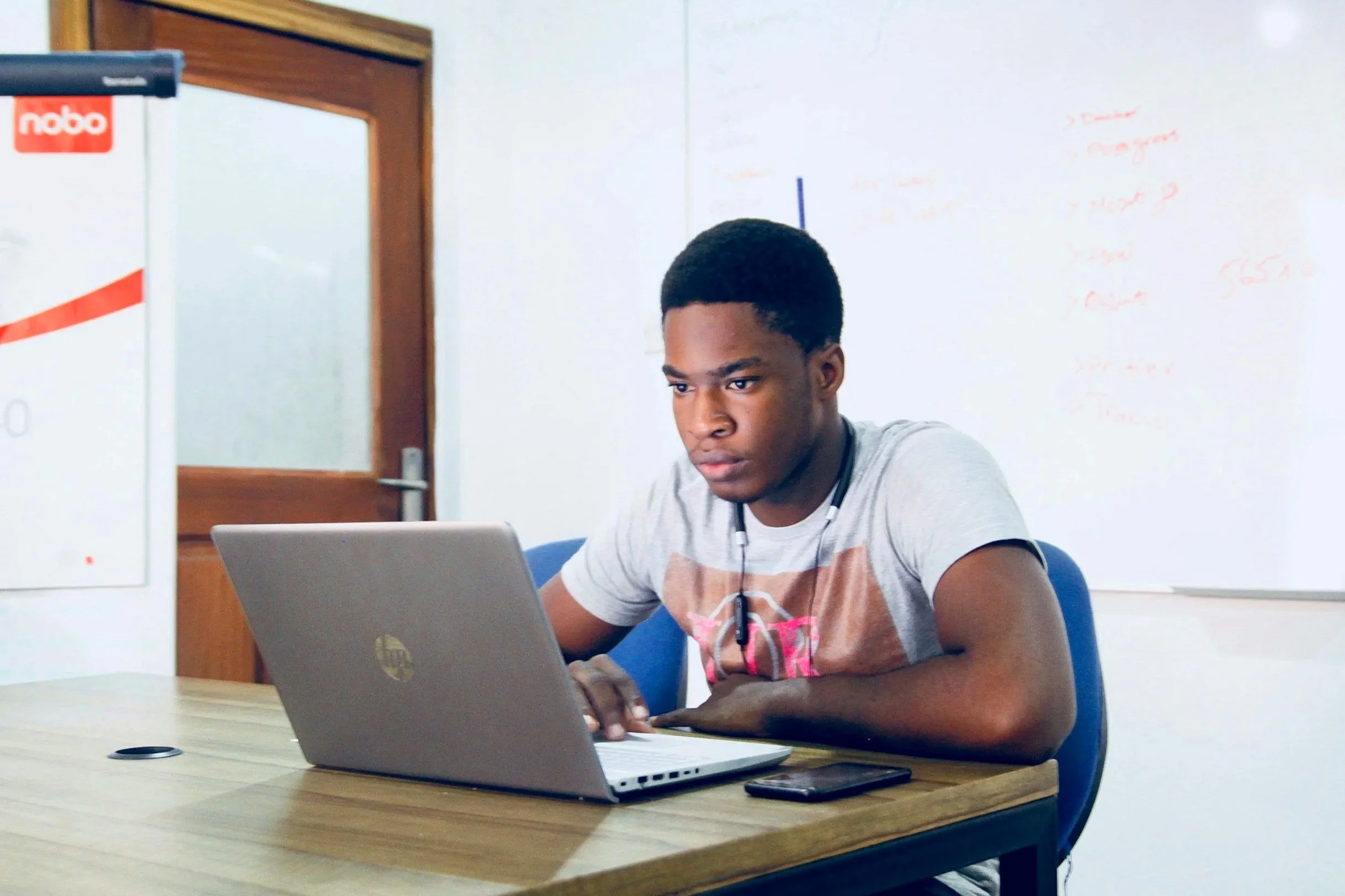 Student studying at his computer