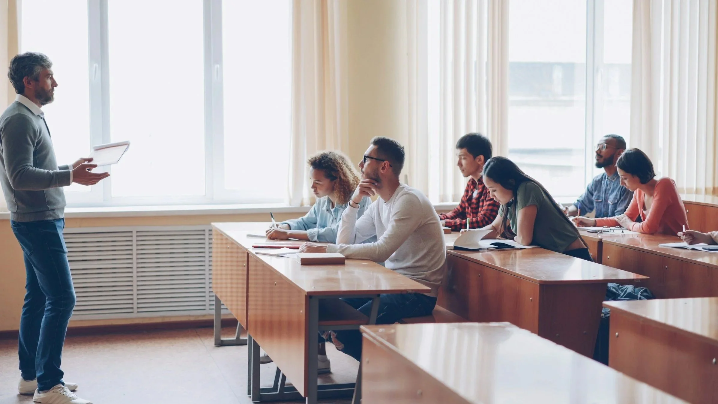 College classroom with students