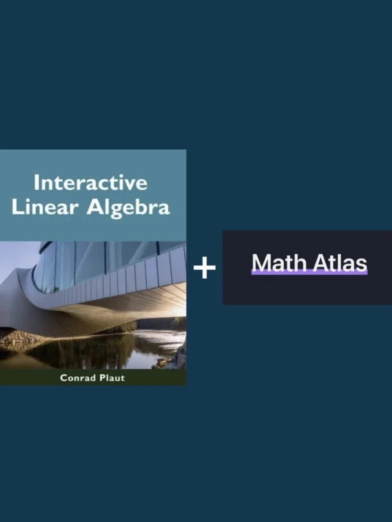 Interactive Linear Algebra cover and Math Atlas logo