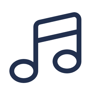 Music note icon with a quaver and a beamed eighth note.
