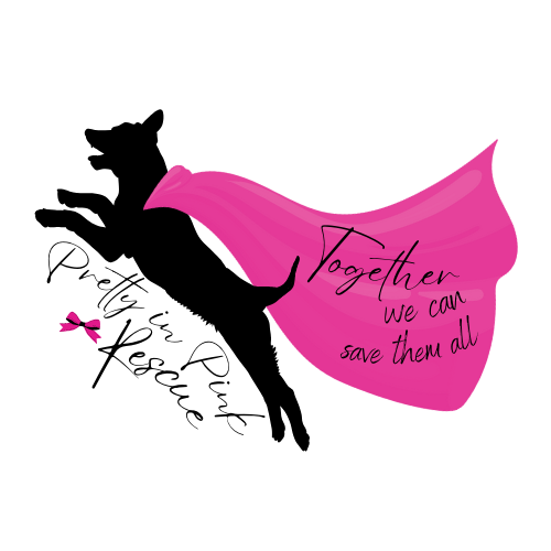 Pink speech bubble with handwritten text that says 'Together we can save them all'.
