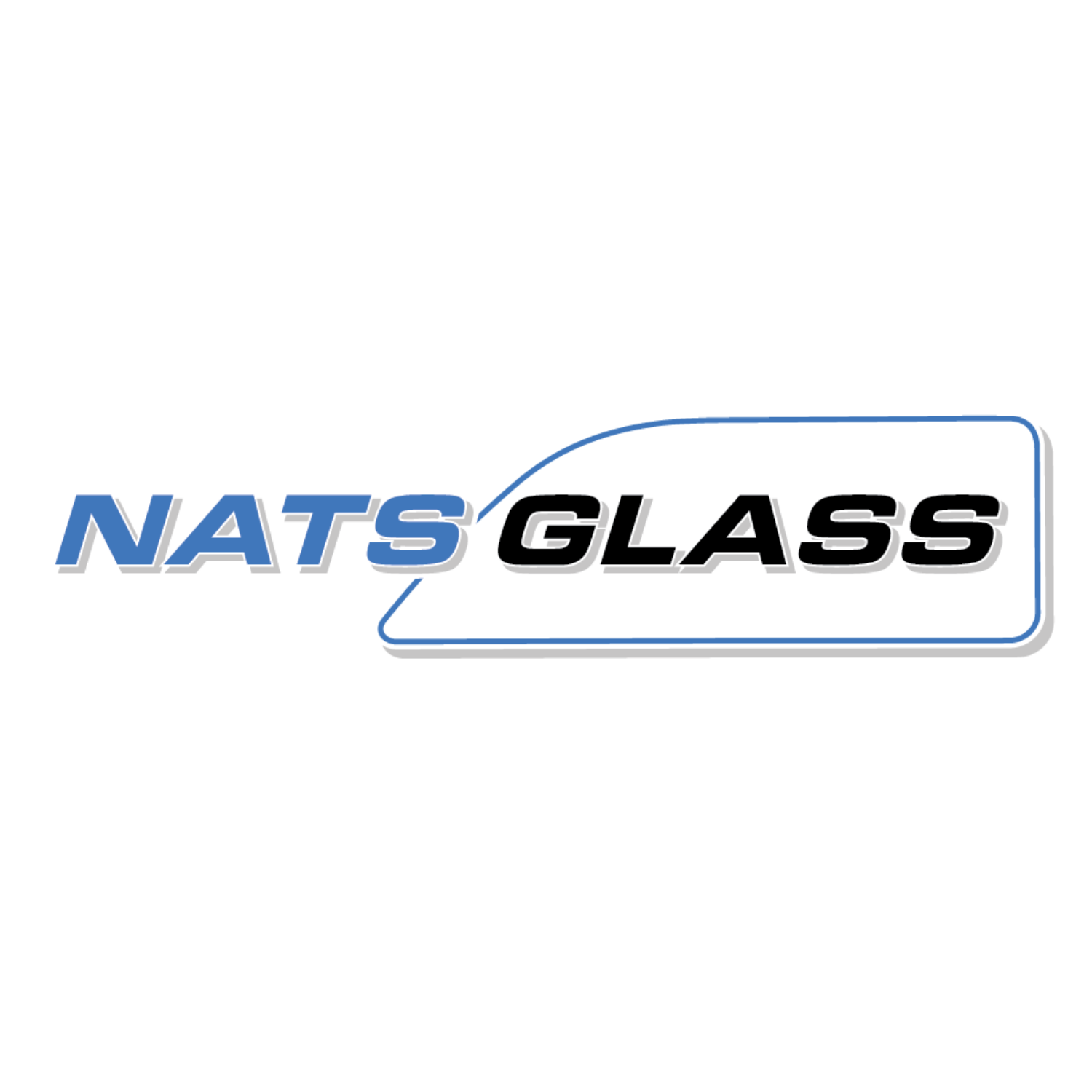 NATS Glass logo with stylized text and outline