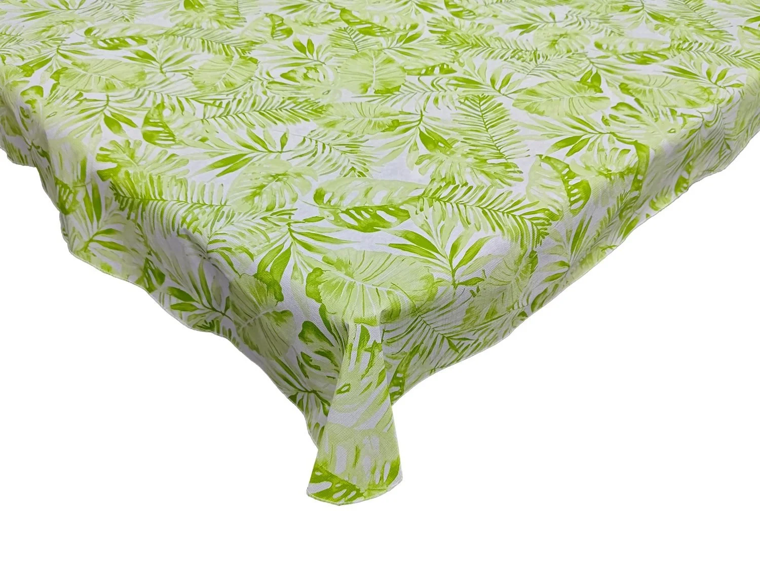 Jungles leaves green vinyl tablecloth. Green foliage