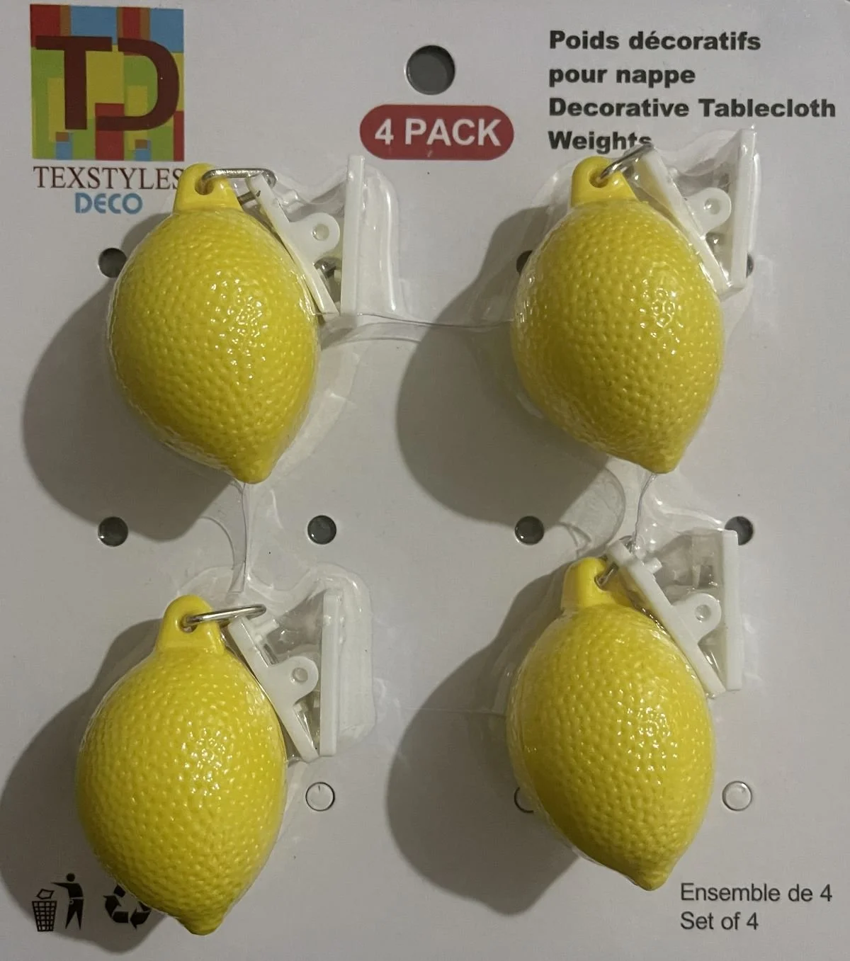 Lemon decorative tablecloth weights