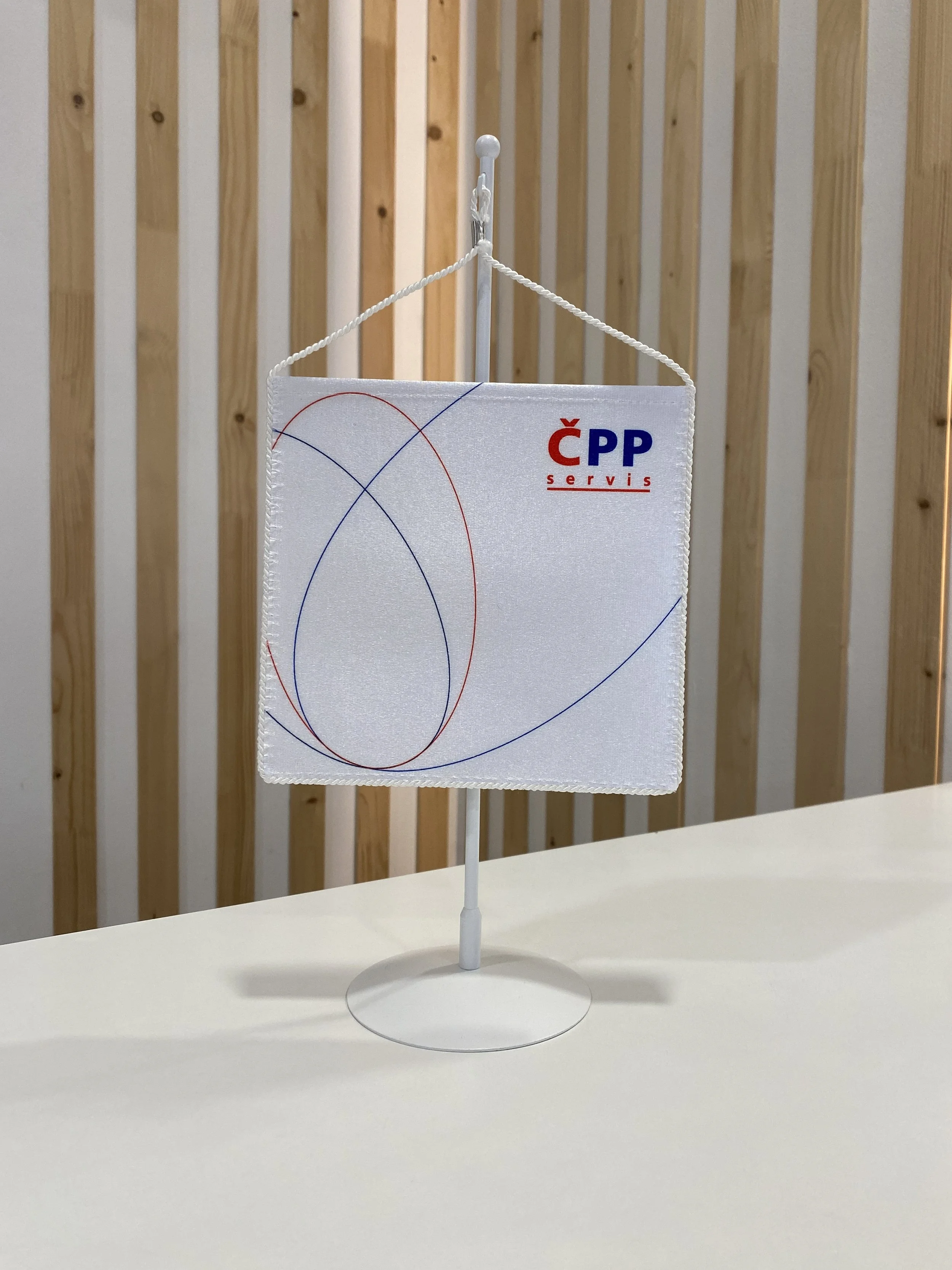 stolní vlaječka čtvercový tvar - výroba na zakázku