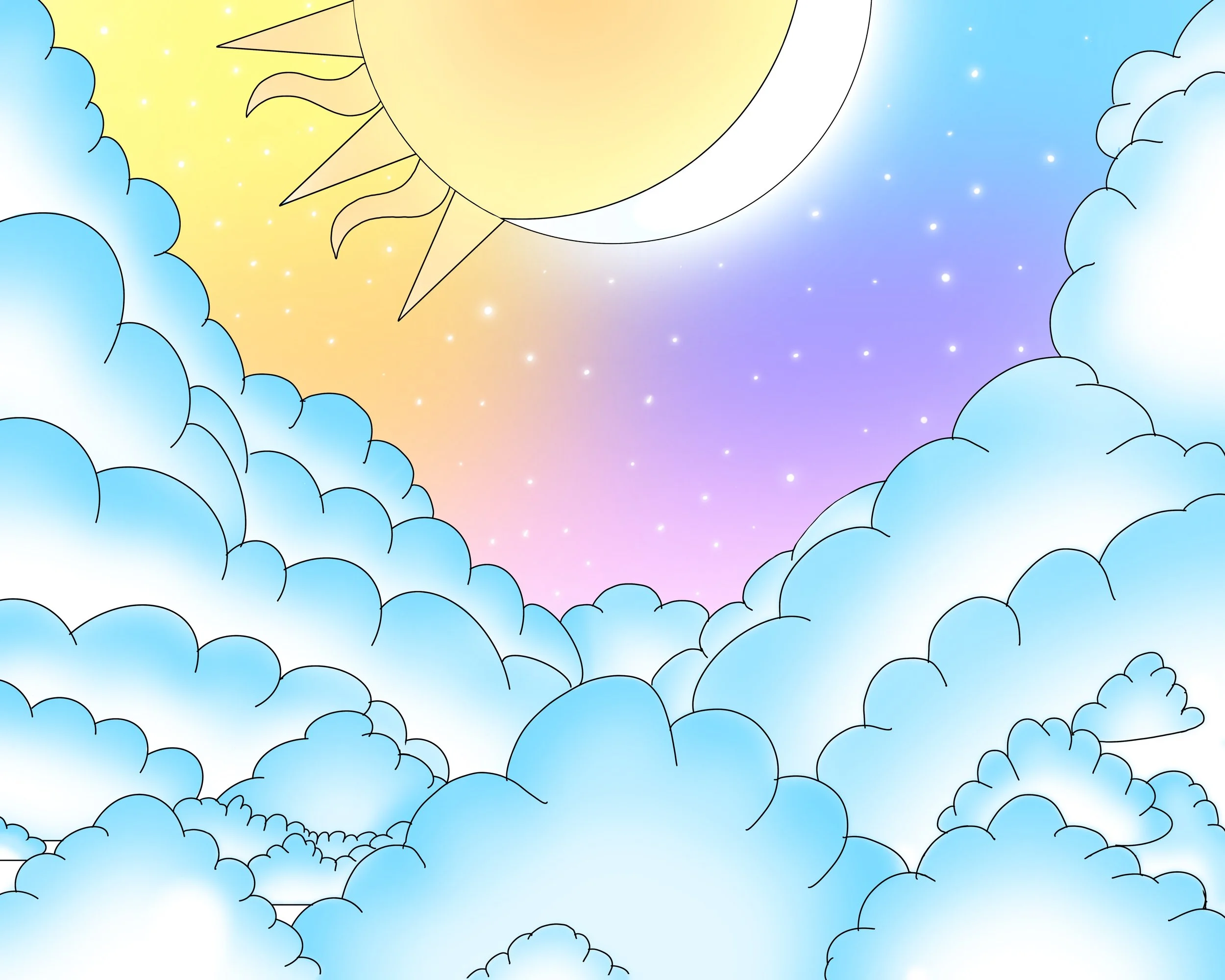 Celestial Lights ~ Digital Illustration ~ 20 x 16 Inches