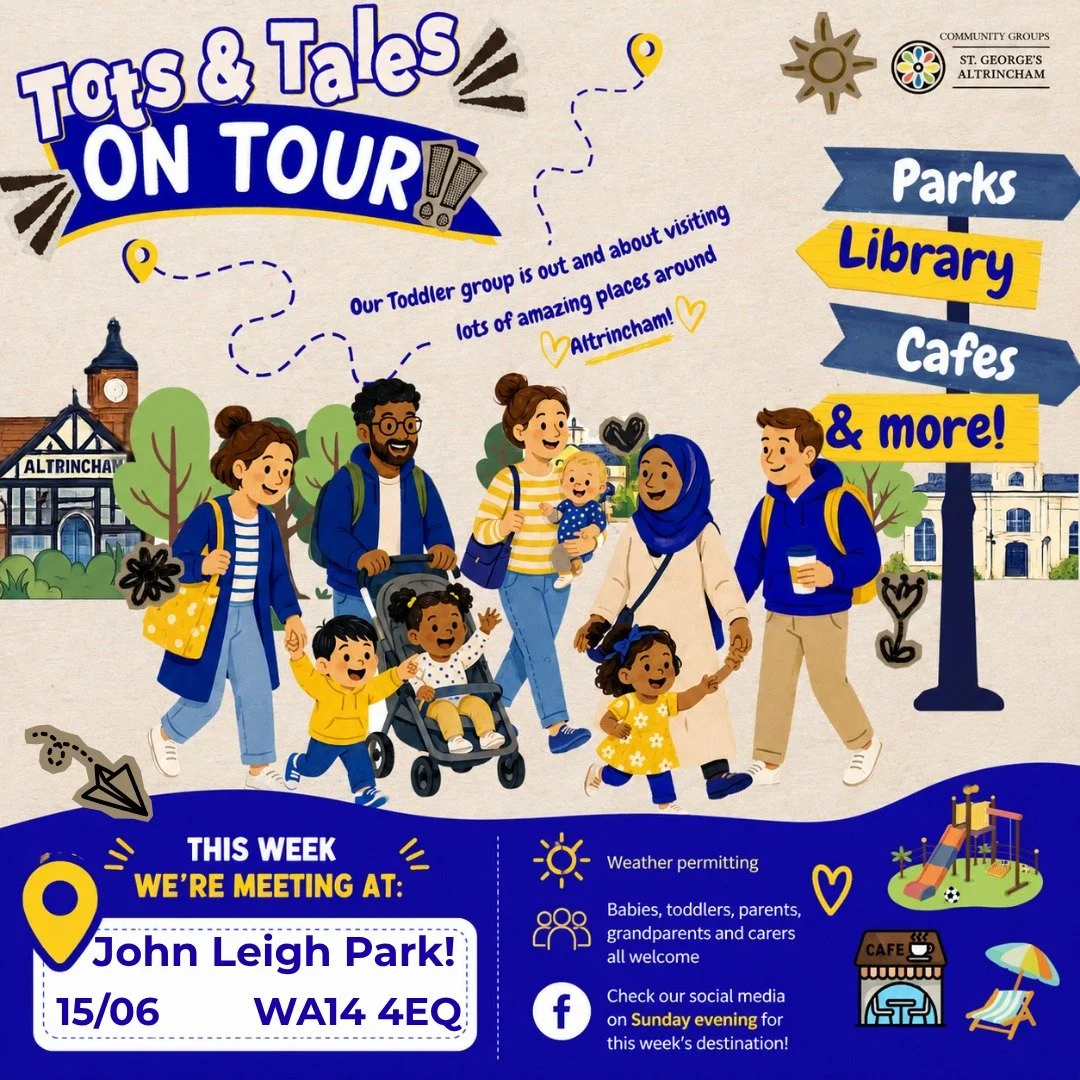 Wondering what to do with your little one tomorrow?

Why not come and join us at John Leigh Park by the Small Children's Play Park - a friendly smile and easy company awaits whilst any toddlers can let off some steam, and you (and or your baby) can h