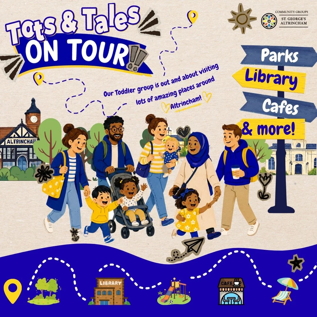 Where will Tots &amp; Tales be this week? ☀️

Our summer adventure continues!

Tots &amp; Tales is on tour throughout the warmer months, exploring parks, caf&eacute;s and family-friendly places in and around Altrincham.

It's a chance for little ones