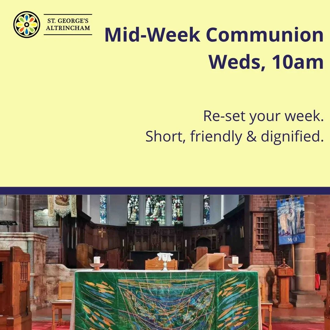 Tomorrow means we're halfway through the week already!

Every Wednesday morning we gather for a simple service of Holy Communion.

For some, it's a cherished weekly routine.

For others, it's an opportunity to pause, pray and find a little peace in t