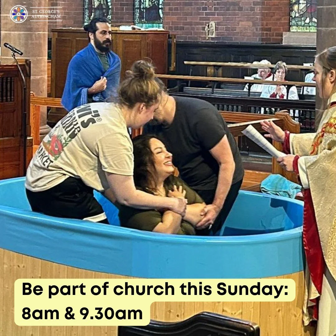 Thinking of coming to church tomorrow? 

It's a special day with lots of guests as we celebrate some Baptisms (another word for a Christening) and Confirmations . And because it's a Confirmation Service, it means we've got Bishop Mark coming too!

So