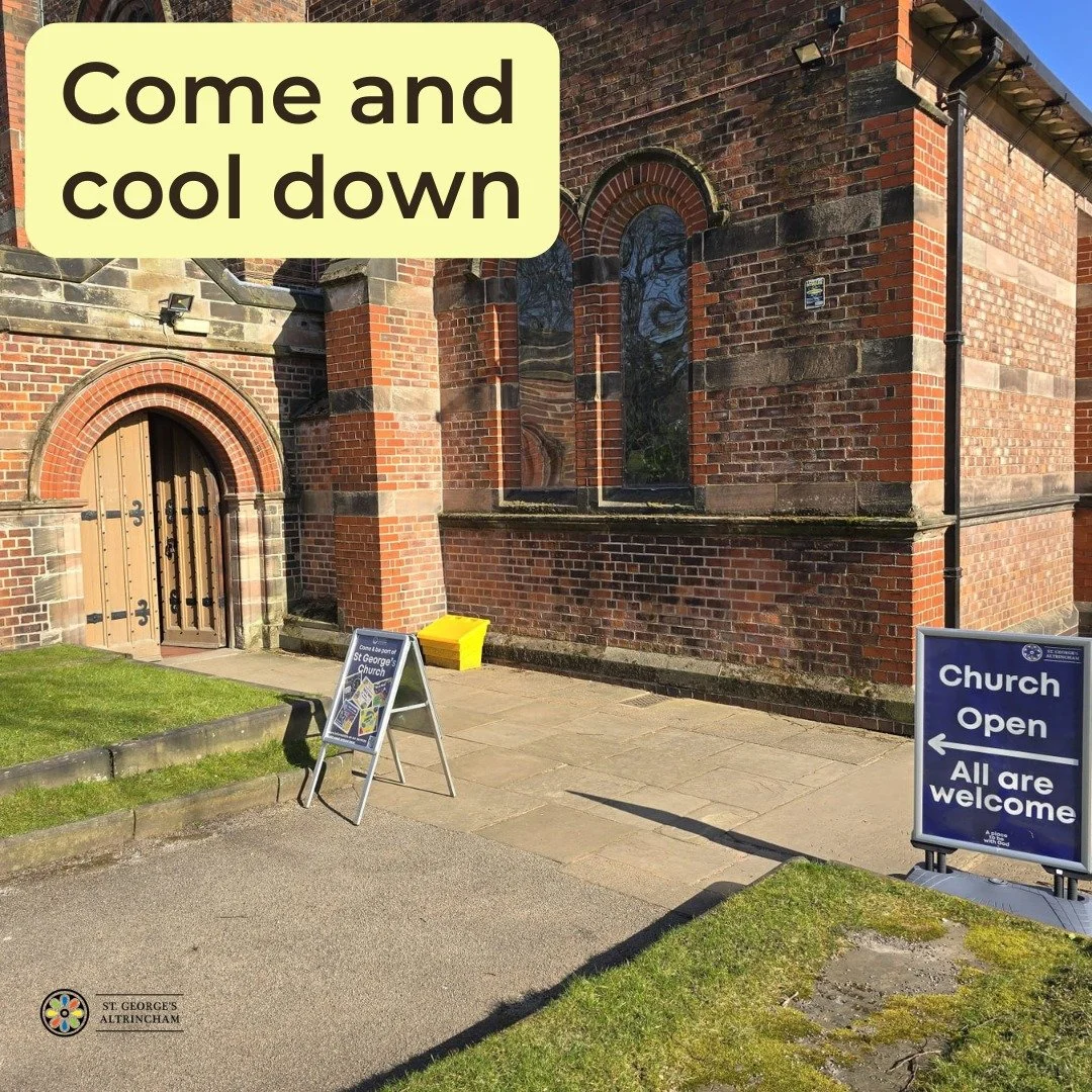 With the temperatures set to rise this week, just to remind you that our church will be open from 8am-3pm during the week, so if you need to cool down, why not pop in?