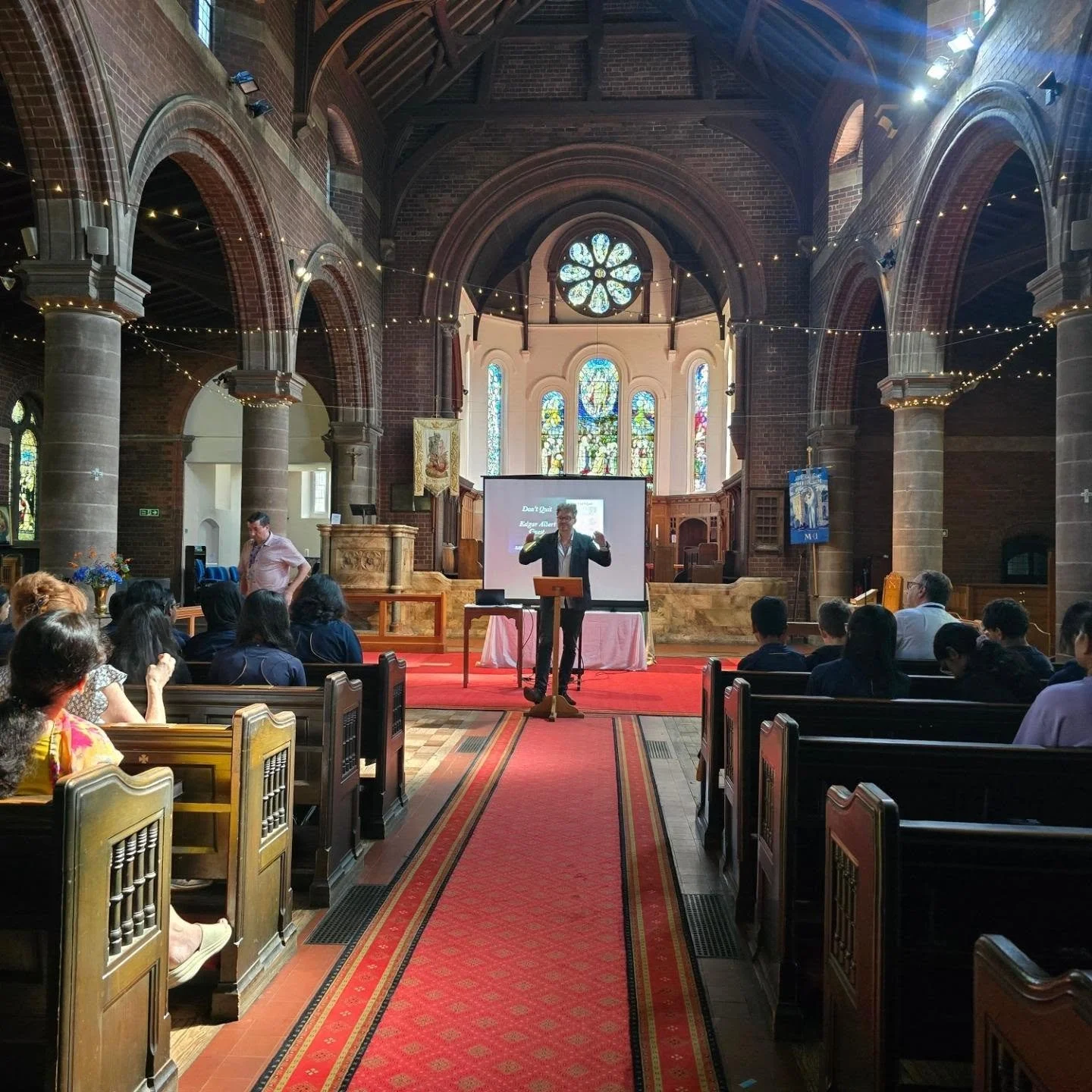 Wonderful to welcome Poet Oliver Lomax and North Cestrian School for their Poetry By Heart competition final.

Some really impressive young speakers with the national competition now in their sight!!

@oliverjlomax83