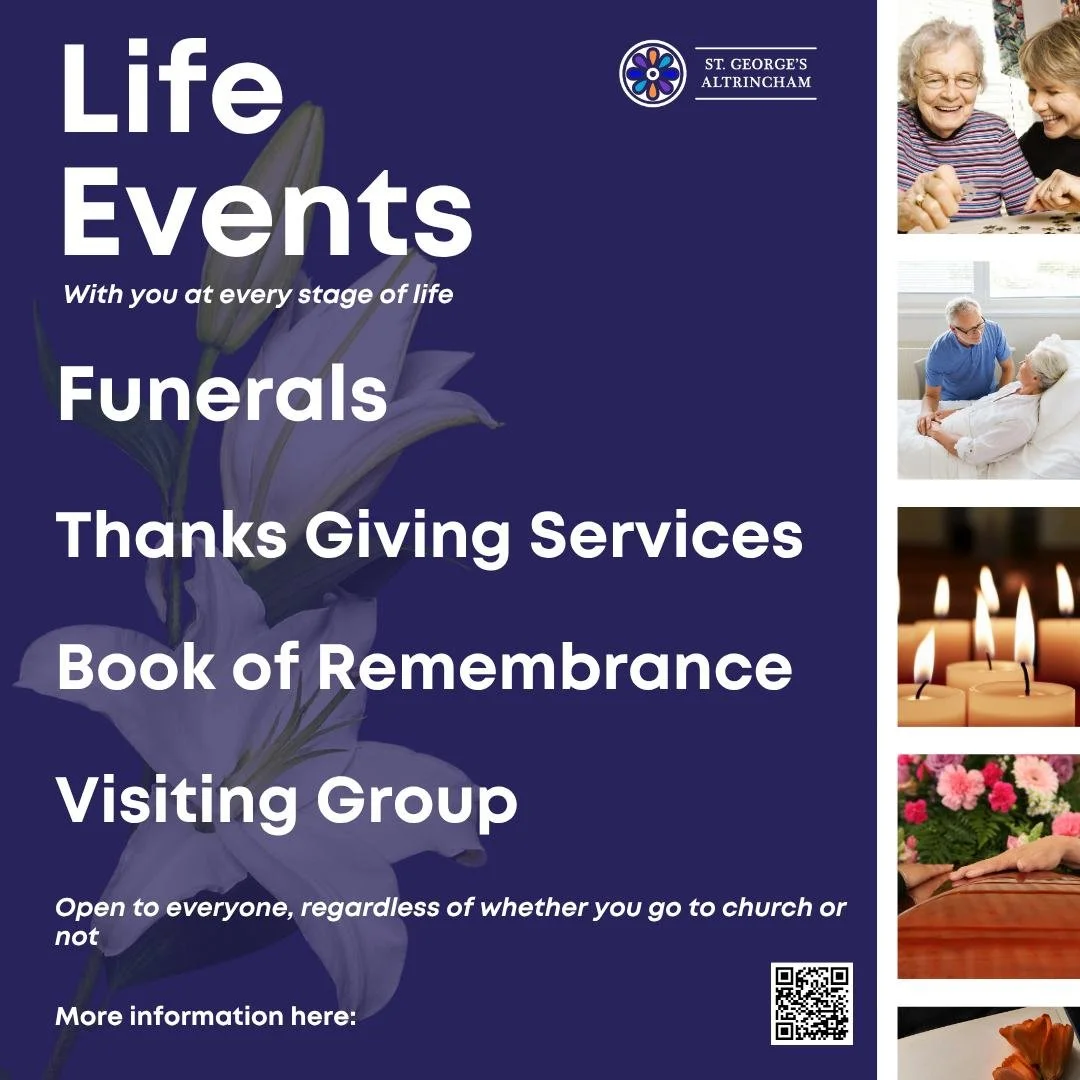 🌿Some of life's most important moments happen in church.

As the parish church for Altrincham, we are privileged to walk alongside people not only in times of joy, but also in times of grief - regardless of whether they came to church or not.

Wheth