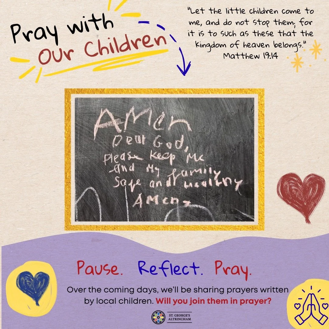 Small Voices, Big Prayers:

Today, why not join the prayers of our children by praying for people's work, hopes, and aspirations.

Let's pray that everyone has enough to live with dignity, that workplaces are places of respect and kindness, and that 