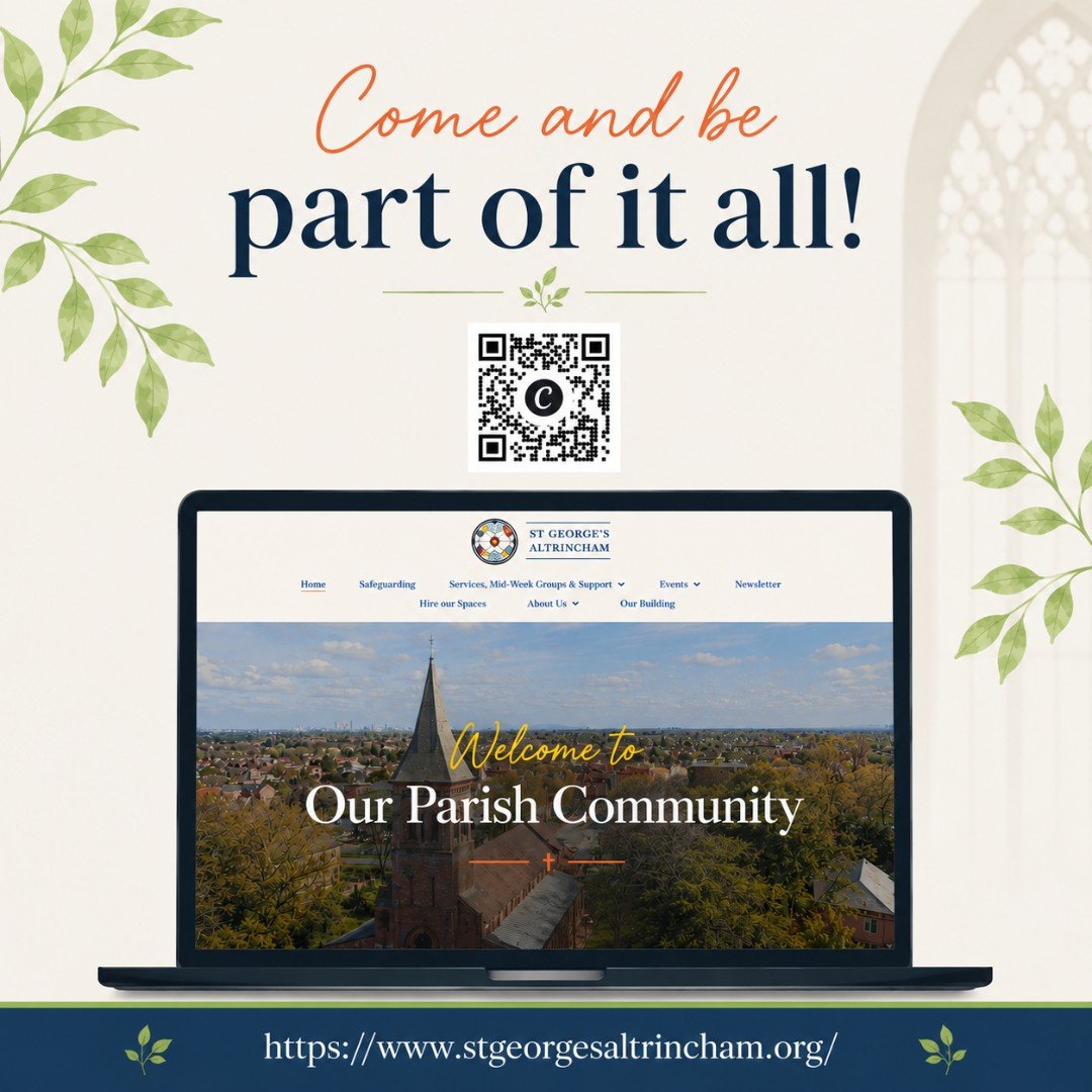 Did you know that we have a website, from which you can find out information including services, Christenings, mid-week groups, spaces to hire along with one off events too?

Why not check it out? 👇

https://www.stgeorgesaltrincham.org/